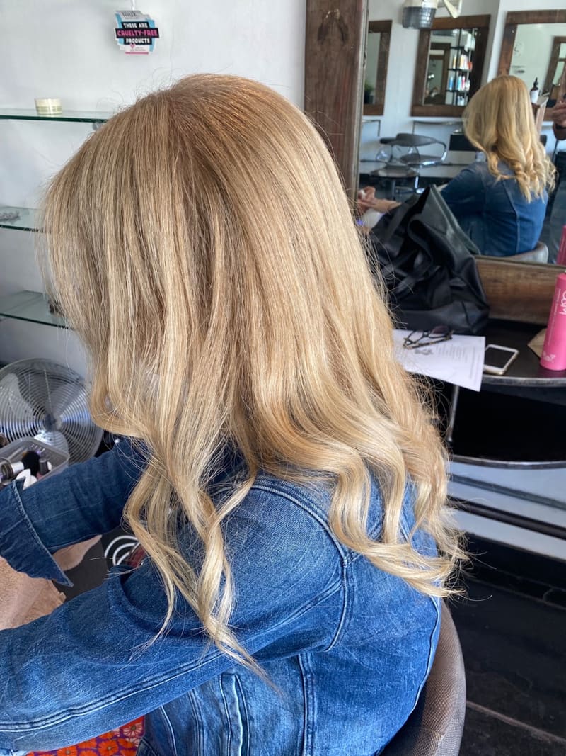 Balayage result on long hair, Orange Eleven client